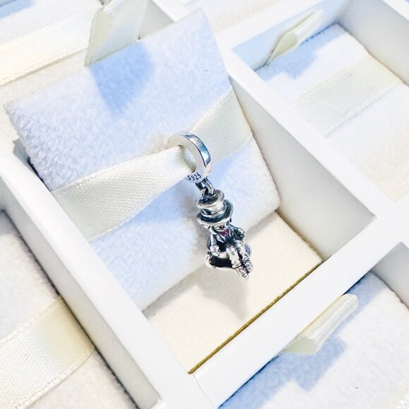 925 Sterling Silver Alice In Wonderland Mad Hatter Dangle Charm Fits Pandora - Picture 7 of 8